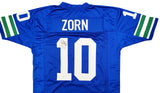 SEATTLE SEAHAWKS JIM ZORN AUTOGRAPHED SIGNED BLUE JERSEY MCS HOLO STOCK #211071