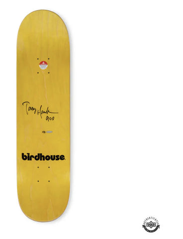 Tony Hawk Autographed/Insc Birdhouse Falcon 1 Yellow Skateboard Deck UDA LE 3