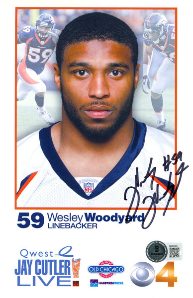 Wesley Woodyard Signed Denver Broncos 8.5x6.5 Quest Ad Card Beckett 45093