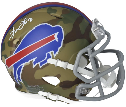 THURMAN THOMAS Autographed Buffalo Bills Mini Speed Camo Helmet FANATICS