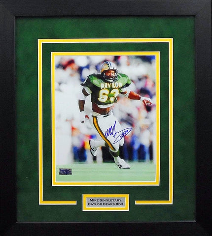 MIKE SINGLETARY AUTOGRAPHED BAYLOR BEARS FRAMED 8x10 PHOTO COA