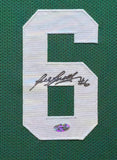 SUEDE FRAMED BOSTON CELTICS BILL RUSSELL AUTOGRAPH SIGNED JERSEY HOLLYWOOD HOLO