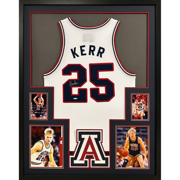 Steve Kerr Autographed Signed Framed Arizona College Bulls Jersey UDA