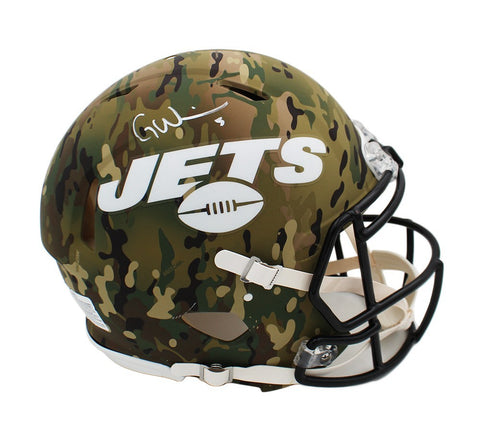 Garrett Wilson Signed New York Jets Speed Authentic Camo NFL Helmet