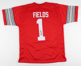 Justin Fields Signed Ohio State Buckeyes Jersey (JSA COA) 2021 1st Rnd Pk /Bears