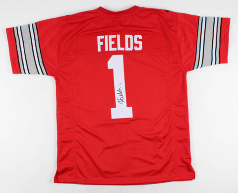 Justin Fields Signed Ohio State Buckeyes Jersey (JSA COA) 2021 1st Rnd Pk /Bears
