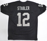 Oakland Raiders Ken Stabler Autographed Black Jersey Beckett BAS QR #W490327