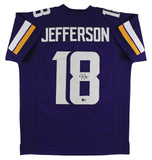 Justin Jefferson Signed Purple Pro Style Jersey Autographed BAS Witnessed