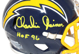 Charlie Joiner Autographed San Diego Chargers TB Mini Helmet w/insc BAS 40202