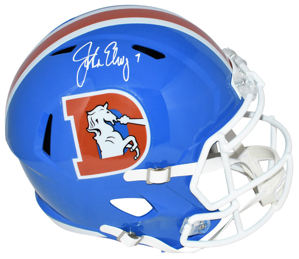 JOHN ELWAY AUTOGRAPHED DENVER BRONCOS THROWBACK FULL SIZE SPEED HELMET BECKETT
