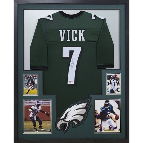 Michael Vick Autographed Signed Framed Eagles Jersey BECKETT BAS