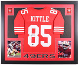 George Kittle Signed San Francisco 49ers 35"x43" Framed Red Jersey (Beckett) TE
