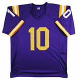 LSU Sam Leavitt Authentic Signed Alternate Purple Pro Style Jersey BAS Witnessed