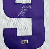 Autographed/Signed J.J. JJ McCarthy Minnesota White Jersey Beckett BAS COA