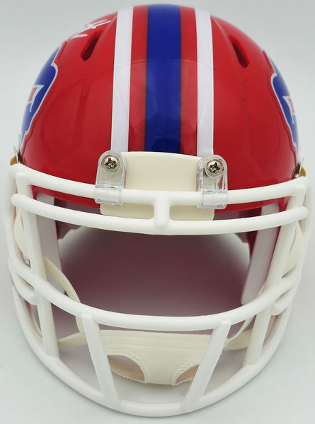 bruce smith mini helmet BRUCE SMITH AUTOGRAPHED BILLS RED THROWBACK 1987-2001 MINI HELMET BECK – Super Sports Center