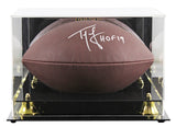 Patriots Ty Law "HOF 2019" Signed Wilson Super Grip Football W/ Case BAS Witness