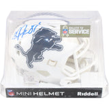 Calvin Johnson Autographed Detroit Lions 24 STS Mini Helmet Beckett WIT 51776