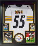 FRAMED PITTSBURGH STEELERS DEVIN BUSH AUTOGRAPHED SIGNED JERSEY JSA COA