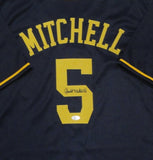 Brewers GARRETT MITCHELL Signed Custom Replica Blue Jersey AUTO - JSA