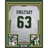 Framed Autographed/Signed Mike Singletary 35x39 Baylor White Jersey BAS COA