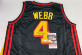 Spud Webb Signed Atlanta Hawks Jersey (JSA COA) 1986 Slam Dunk Champ / 5ft. 6in.