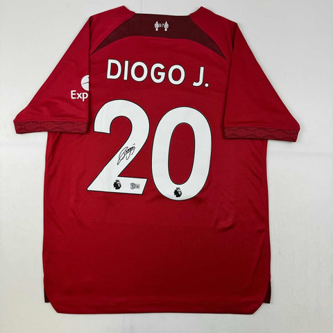 Autographed/Signed Diogo Jota Liverpool Red Soccer Jersey Beckett BAS COA