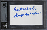 Bears George McAfee "Best Wishes" Authentic Signed 3x5 Index Card BAS Slabbed
