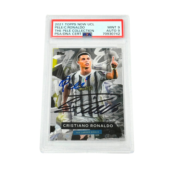 Cristiano Ronaldo & Pele Signed 2021 Topps Now Goal Record - PSA 9 AUTO 9