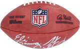 Peyton Manning Colts and Eli Manning Giants Signed Duke Full Color Football