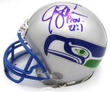 Jim Zorn -To- Steve Largent Autographed Seahawks Mini Helmet MCS Holo #87254