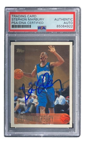 Stephon Marbury Signed 1996 Topps #177 Timberwolves Rookie Card PSA/DNA