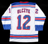 Eddie Olczyk Signed New York Rangers Jersey (JSA) 1994 Stanley Cup Champ/ Center