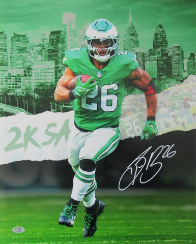 Saquon Barkley Philadelphia Eagles Autographed 16x20 Photo PSA/DNA 203744