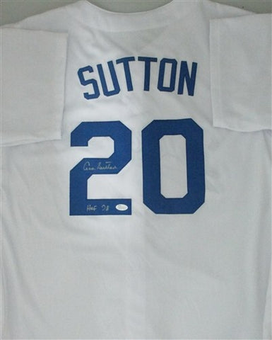 Dodgers DON SUTTON #20 Signed Custom White Jersey AUTO w/ HOF '98 - JSA