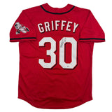 Autographed/Signed Ken Griffey Jr. Cincinnati Red Baseball Jersey Beckett COA