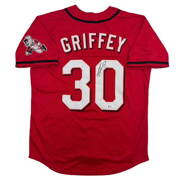 Autographed/Signed Ken Griffey Jr. Cincinnati Red Baseball Jersey Beckett COA