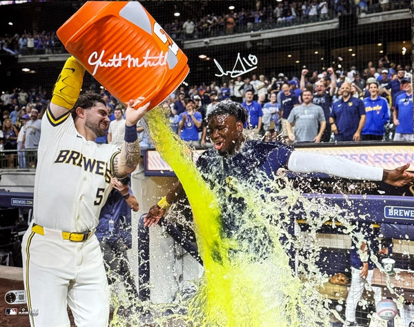 LUIS LARA / GARRETT MITCHELL Dual Signed 16X20 Photo - Milwaukee Brewers - BAS