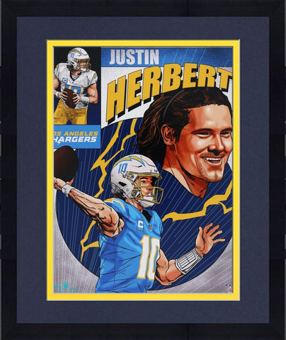 FRMD Justin Herbert Chargers 16x20 Photo Print - Art and Signed Brian Kong-LE 25