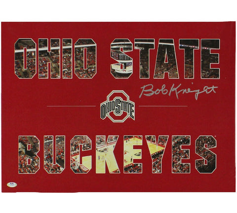 Bob Knight Signed Ohio State Buckeyes 18x24 Wrapped Canvas