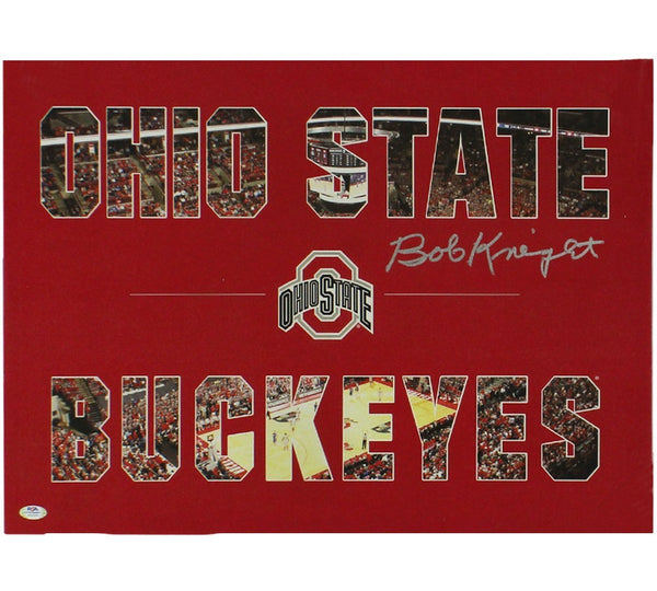 Bob Knight Signed Ohio State Buckeyes 18x24 Wrapped Canvas