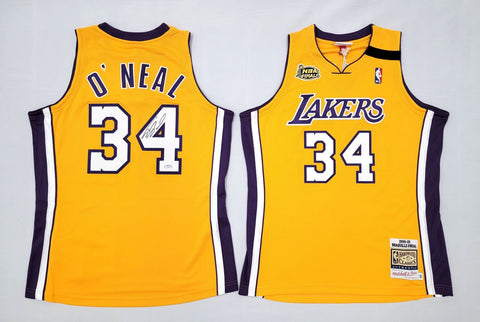 Shaquille O'Neal Signed LA Lakers 1999-00 Gold M&N Authentic Jersey PSA ITP