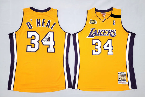 Shaquille O'Neal Signed LA Lakers 1999-00 Gold M&N Authentic Jersey PSA ITP