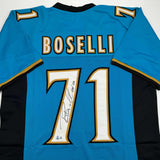 Autographed/Signed Tony Boselli HOF 22 Jacksonville Teal Jersey Beckett BAS COA
