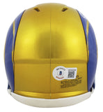 Rams Eric Dickerson & Marshall Faulk Signed Flash Speed Mini Helmet BAS Wit 2