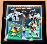 John Elway & Terrell Davis Dual Autographed 8x10 Photos -- LED Shadowbox BAS COA