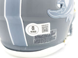 JASON TAYLOR AUTOGRAPHED DOLPHINS SLATE SILVER MINI HELMET BECKETT 228818
