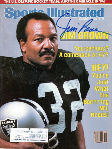Jim Brown Autographed Browns Raiders Sports Illustrated 12/12/83 Beckett BH24216