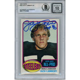 Jack Lambert Signed Pittsburgh Steelers 1976 Topps 220 Card HOF 10 Beckett 46391