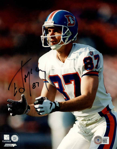 Ed McCaffrey Autographed Denver Broncos 8x10 Photo Beckett 51078