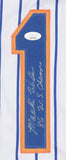 Mookie Wilson Signed New York Met Pinstriped Jersey Inscribed "86 WSC" (JSA) C.F